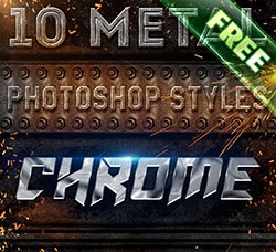 PS样式：10 Epic Metal Photoshop Styles